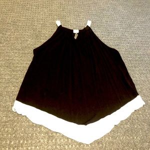 Black and white dressy tank